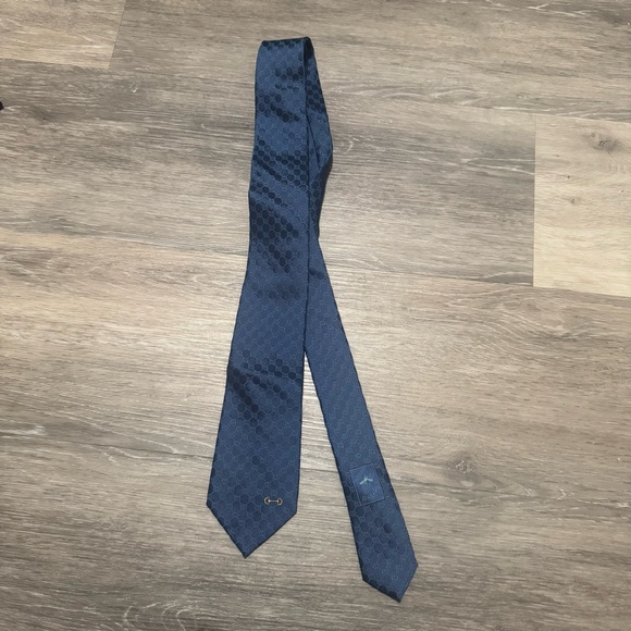 Gucci Dark Blue Patterned Tie - Picture 1 of 3